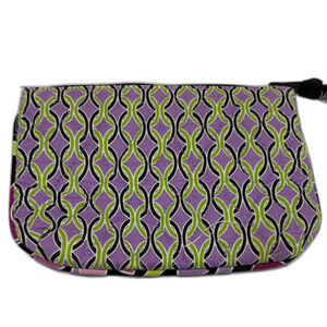 Vera Bradley Stylish Patterned Cosmetic Bag in Purple and Green